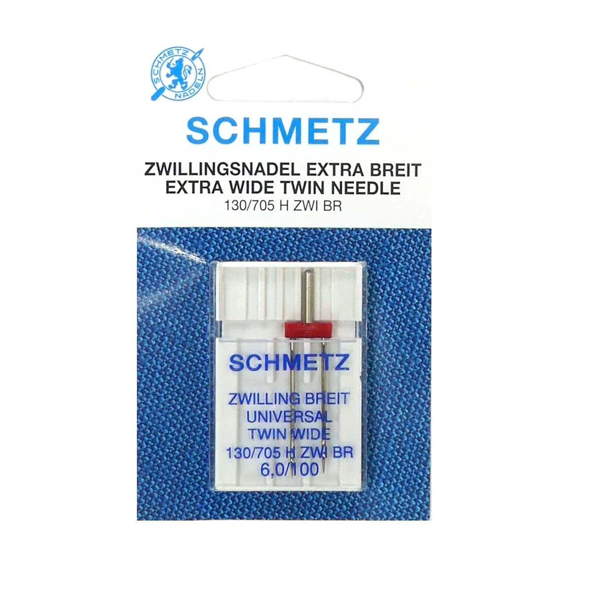 Aguja Máquina Coser Gemela 100, Talón Plano. 6mm Separación 3 Aguja Máquina Coser Gemela 100, Talón Plano. 6mm Separación
