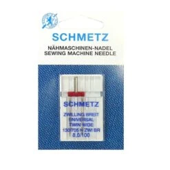 Aguja Máquina Coser Gemela 100, Talón Plano. 8mm Separación