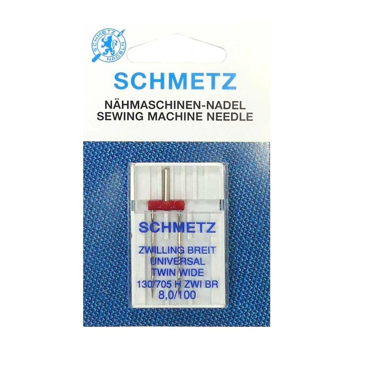Aguja Máquina Coser Gemela 100, Talón Plano. 8mm Separación 3 Aguja Máquina Coser Gemela 100, Talón Plano. 8mm Separación
