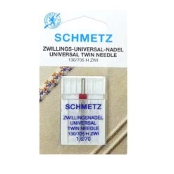 Aguja Máquina Coser Gemela 70, Talón Plano. 1,6mm Separación