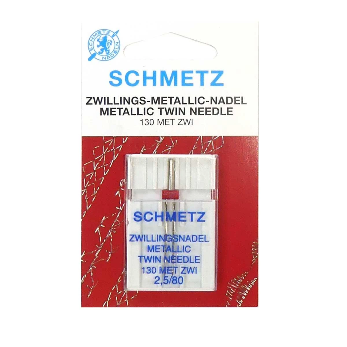 Aguja Máquina Coser Gemela 80, Metallic. 2,5mm Separación 3 Aguja Máquina Coser Gemela 80, Metallic. 2,5mm Separación