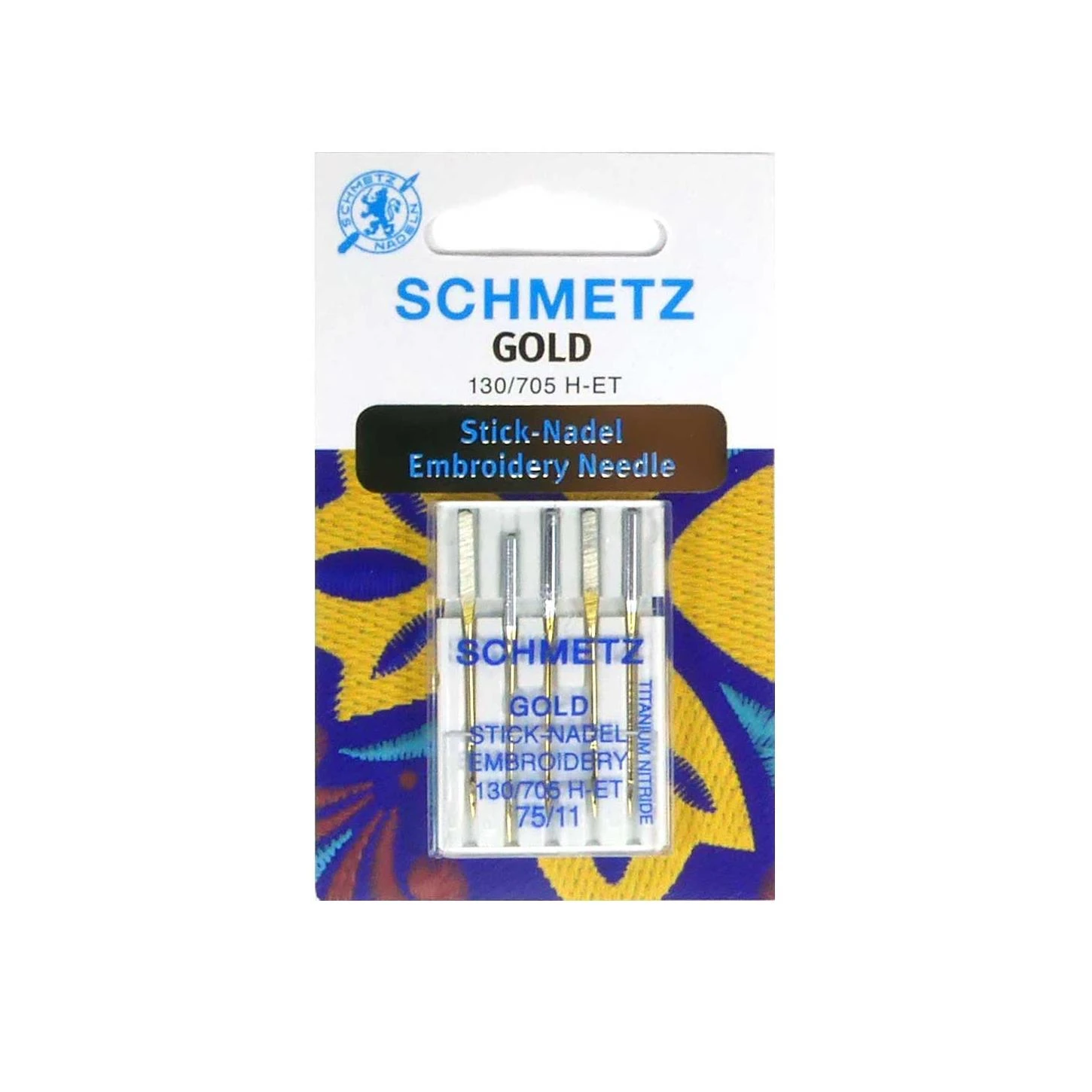 Aguja Máquina De Bordar Schmetz Gold N75 3 Aguja Máquina De Bordar Schmetz Gold N75