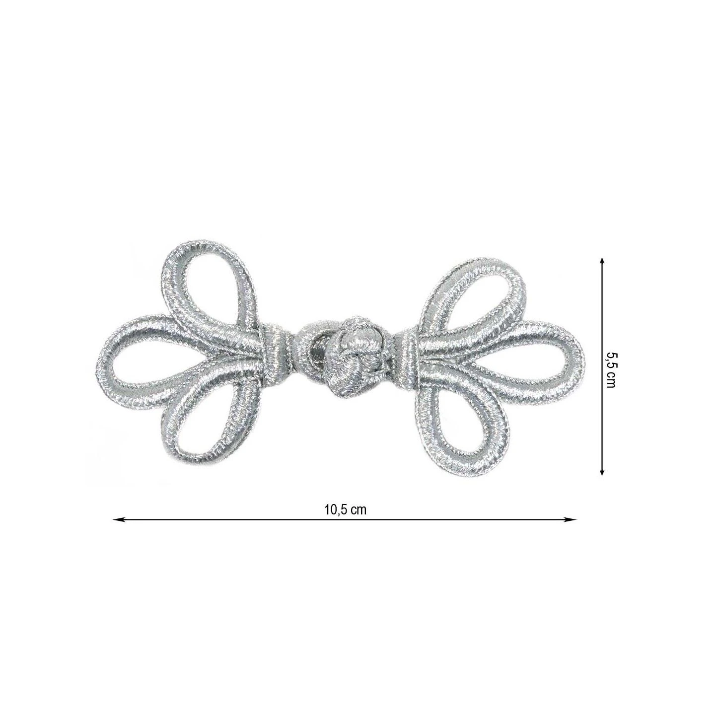 Alamar De Pasamanería Metalizado 105x55mm. Trébol 3 Alamar De Pasamanería Metalizado 105x55mm. Trébol