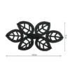 Alamar En Negro De Hojas. 19,5x10cm 2 Alamar En Negro De Hojas. 19,5x10cm -Merceria Botton alamar en negro de hojas 195x100mm