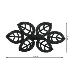 Alamar En Negro De Hojas. 19,5x10cm
