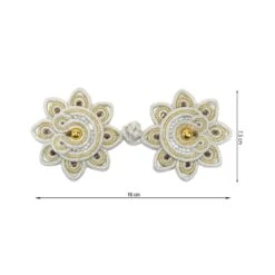 Alamar Flor Cordón Metalizado Con Cristal 160x75mm