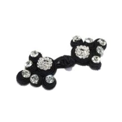 Alamar Negro Decorado Con Strass 80x35mm -Merceria Botton alamar negro decorado strass 80x35mm 1