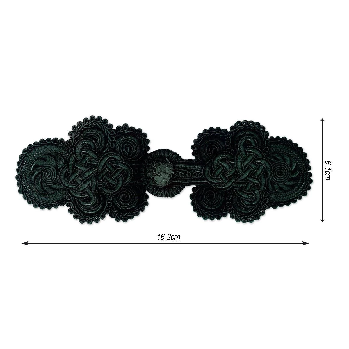 Alamar Soutache Pasamanería Negro. 16x6cm 3 Alamar Soutache Pasamanería Negro. 16x6cm