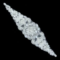 Aplicación Bordada En Blanco Roto 25x5,5cm