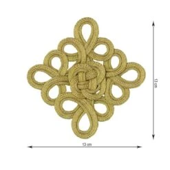 Aplicación Bordada En Dorado. 13x13cm