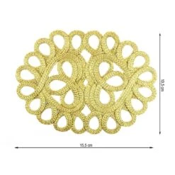 Aplicación Bordada Pasamanería En Dorado. 15,5cm X 10,5cm