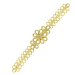 Aplicación Bordada En Dorado Para Cinturón Floral