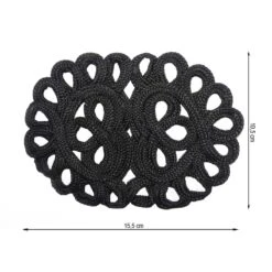 Aplicación Bordada En Negro. 15,5cm X 10,5cm