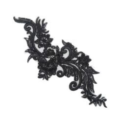 Aplicación Bordada Floral Con Rocalla. Varios Colores