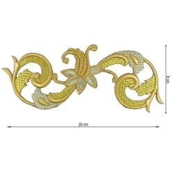 Aplicación Bordada Para Coser Cenefa Tulipán 20x8cm. Derecha