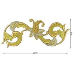 Aplicación Bordada Para Coser Cenefa Tulipán 20x8cm. Izquierda