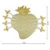 Aplicación Bordada Para Coser Corazón Dolorosa 19x14,5cm. Oro -Merceria Botton aplicacion bordada para coser corazon dolorosa 19x14cm oro