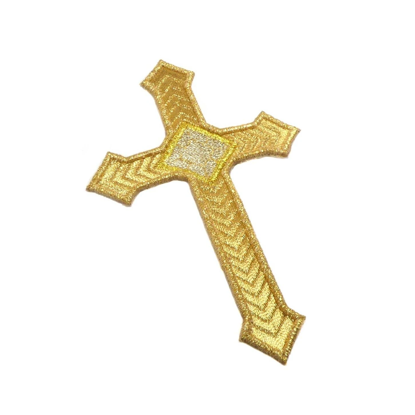 Aplicación Bordada Para Coser Cruz Picos 7x12cm. Oro 4 Aplicación Bordada Para Coser Cruz Picos 7x12cm. Oro - Imagen 2