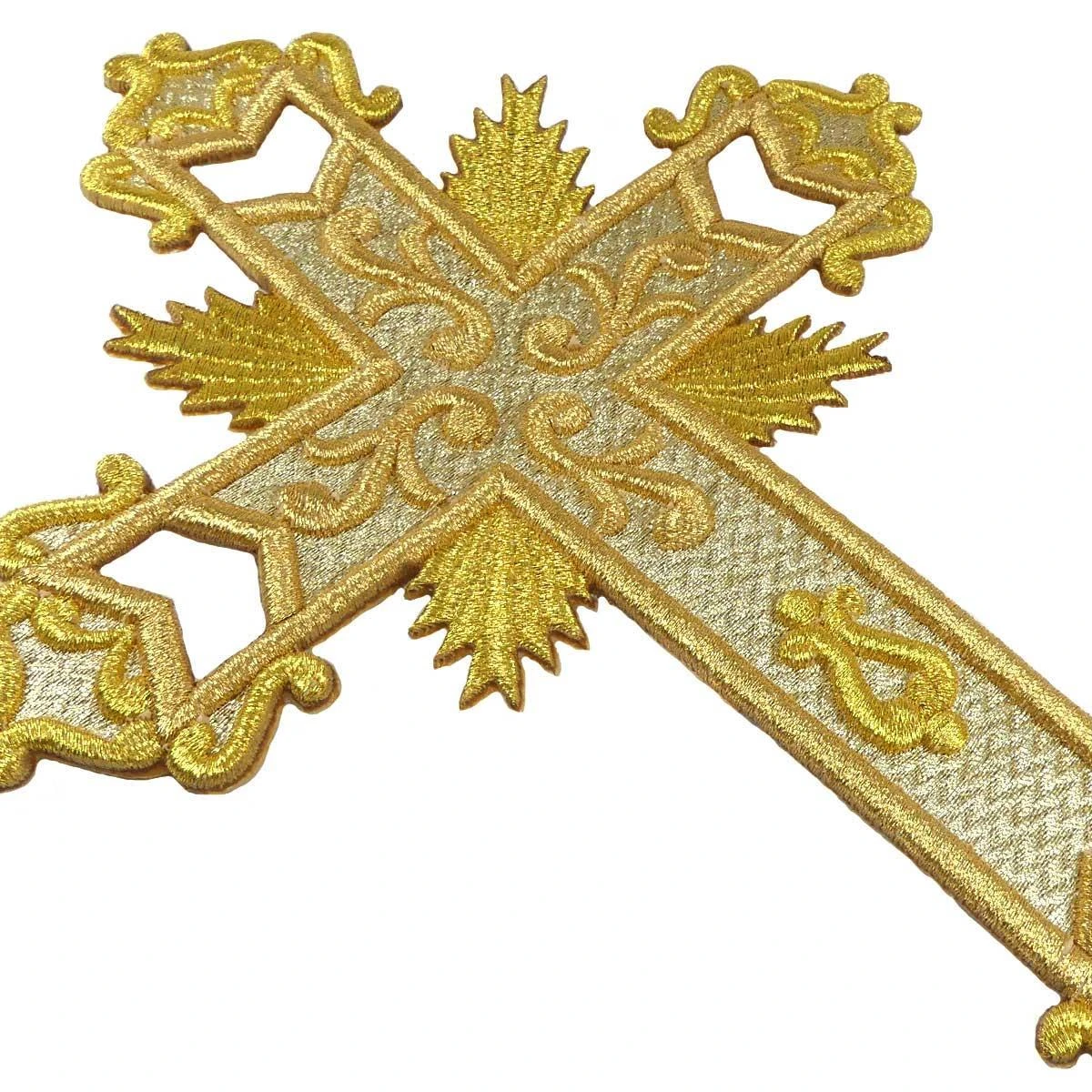 Aplicación Bordada Para Coser Cruz Potencias 18x24cm. Oro 4 Aplicación Bordada Para Coser Cruz Potencias 18x24cm. Oro - Imagen 2