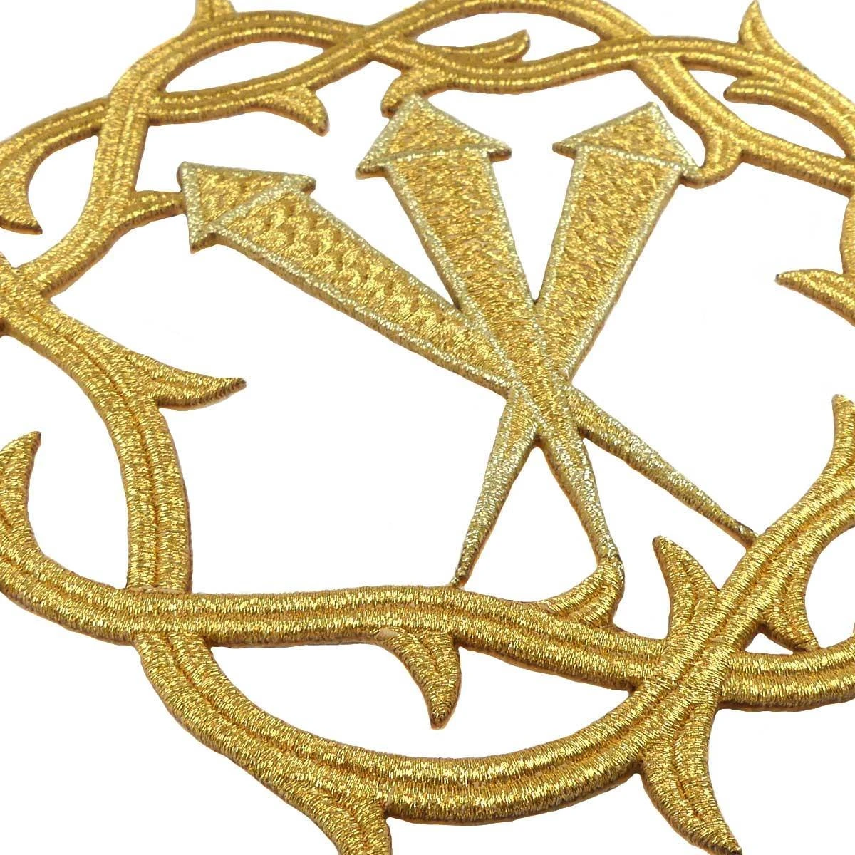 Aplicación Bordada Para Coser Espinas Y Clavos 15x15cm. Oro 4 Aplicación Bordada Para Coser Espinas Y Clavos 15x15cm. Oro - Imagen 2