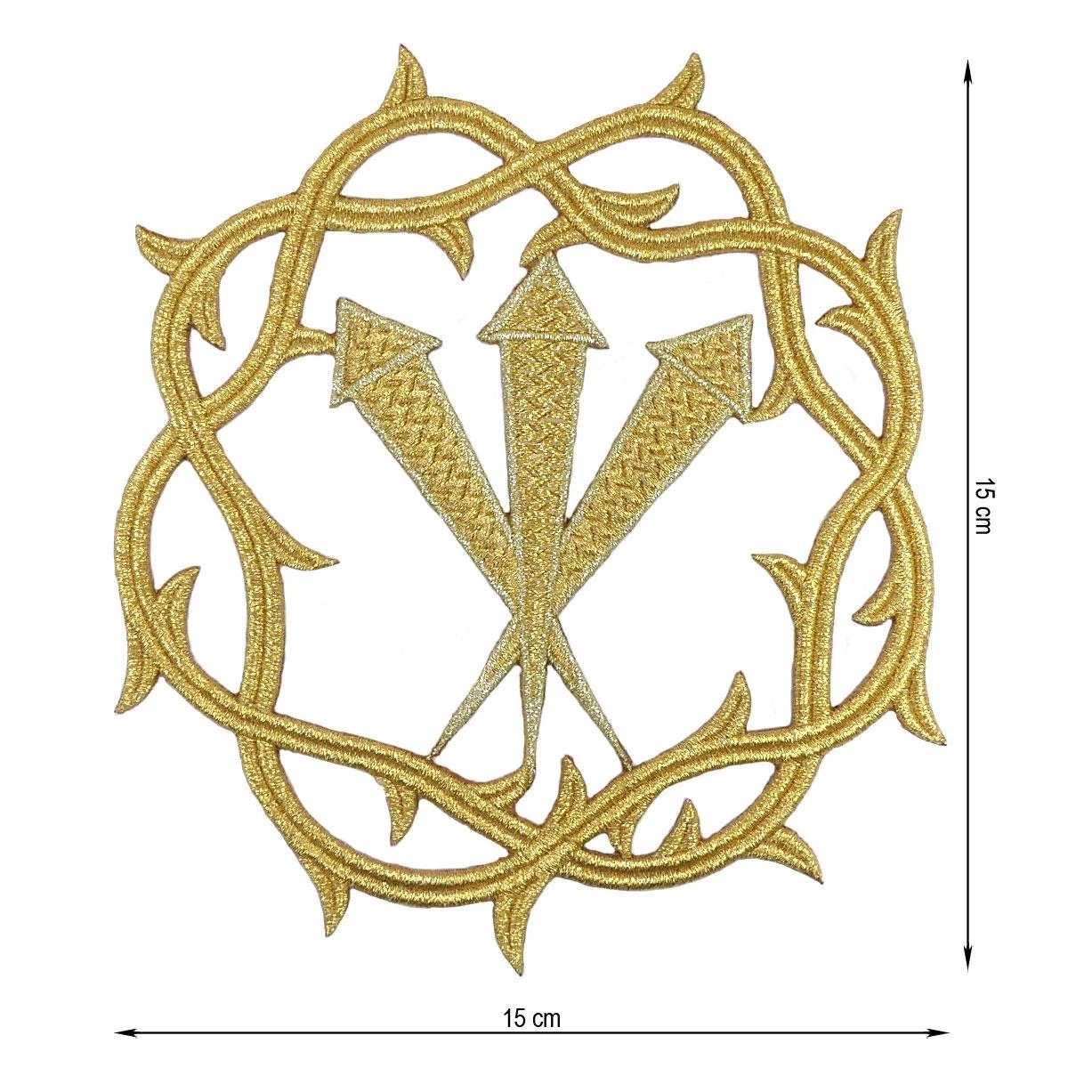 Aplicación Bordada Para Coser Espinas Y Clavos 15x15cm. Oro 3 Aplicación Bordada Para Coser Espinas Y Clavos 15x15cm. Oro