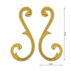 Aplicación Bordada Para Coser Gancho Sencillo Oro. Pareja