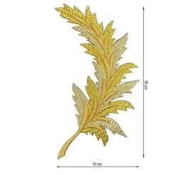 Aplicación Bordada Para Coser Hoja Palma 10x19cm. Derecha