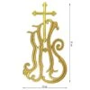 Aplicación Bordada Para Coser JHS Con Cruz 15x27cm. Oro -Merceria Botton aplicacion bordada para coser jhs con cruz 15x27cm oro