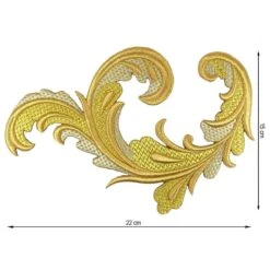 Aplicación Bordada Para Coser Orla Gancho 22x15cm. Izquierda