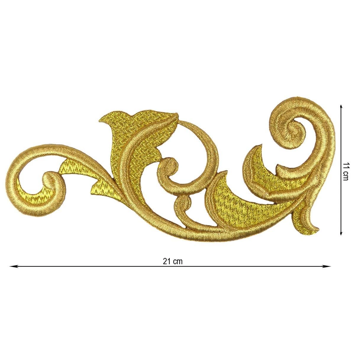 Aplicación Bordada Para Coser Orla Hoja 21x11cm. Izquierda 3 Aplicación Bordada Para Coser Orla Hoja 21x11cm. Izquierda