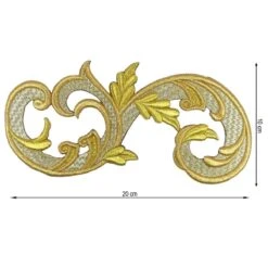 Aplicación Bordada Para Coser Orla Pergamino 20x10cm. Derecha