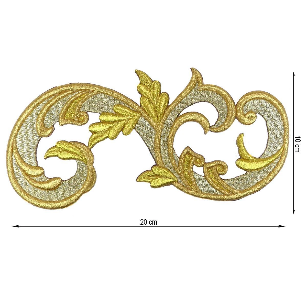 Aplicación Bordada Para Coser Orla Pergamino 20x10cm. Izquierda 3 Aplicación Bordada Para Coser Orla Pergamino 20x10cm. Izquierda