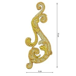 Aplicación Bordada Para Coser Orla Tres Colores 6x15cm. Derecha