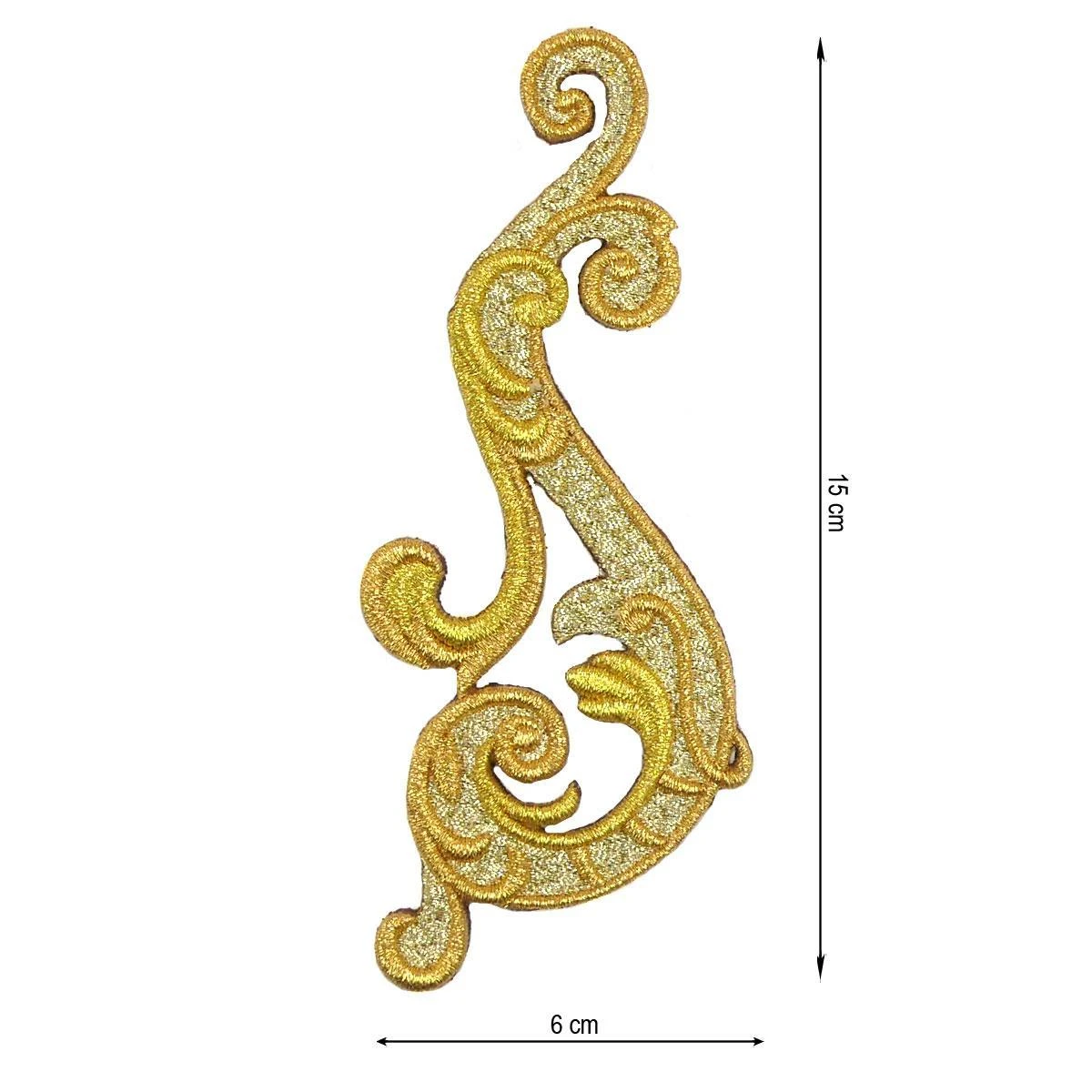 Aplicación Bordada Para Coser Orla Tres Colores 6x15cm. Derecha 3 Aplicación Bordada Para Coser Orla Tres Colores 6x15cm. Derecha