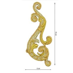 Aplicación Bordada Para Coser Orla Tres Colores 6x15cm. Izquierda