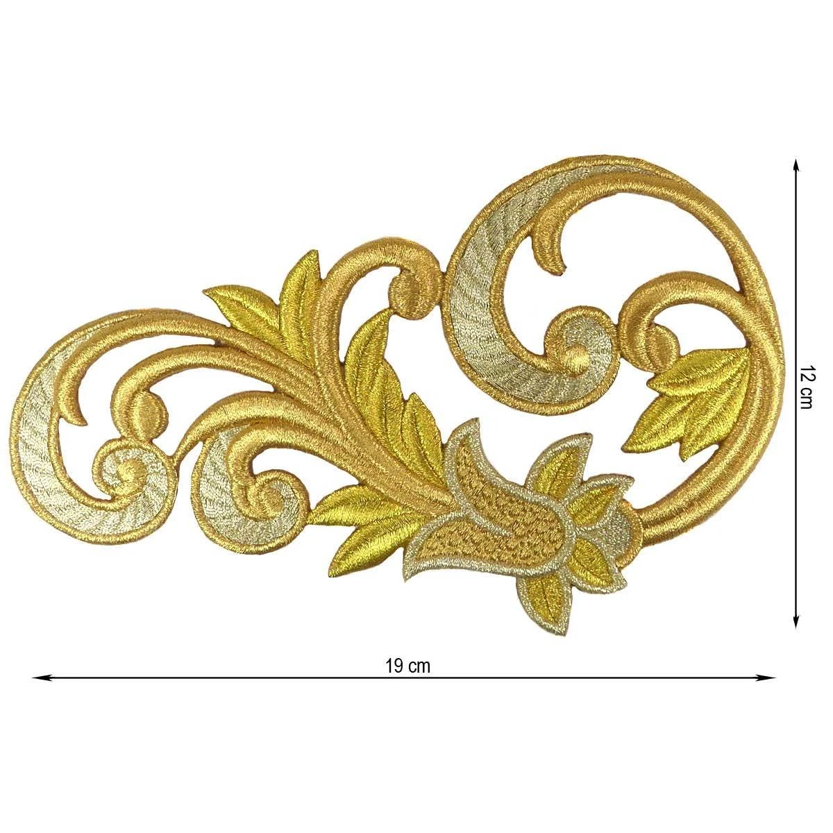 Aplicación Bordada Para Coser Orla Tulipán 19x12cm. Izquierda 3 Aplicación Bordada Para Coser Orla Tulipán 19x12cm. Izquierda