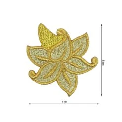 Aplicación Bordada Para Coser Tulipán Pequeño 7x8cm. Oro