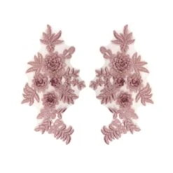 Aplicación Bordada Pareja Flores 11x19cm. Varios Colores