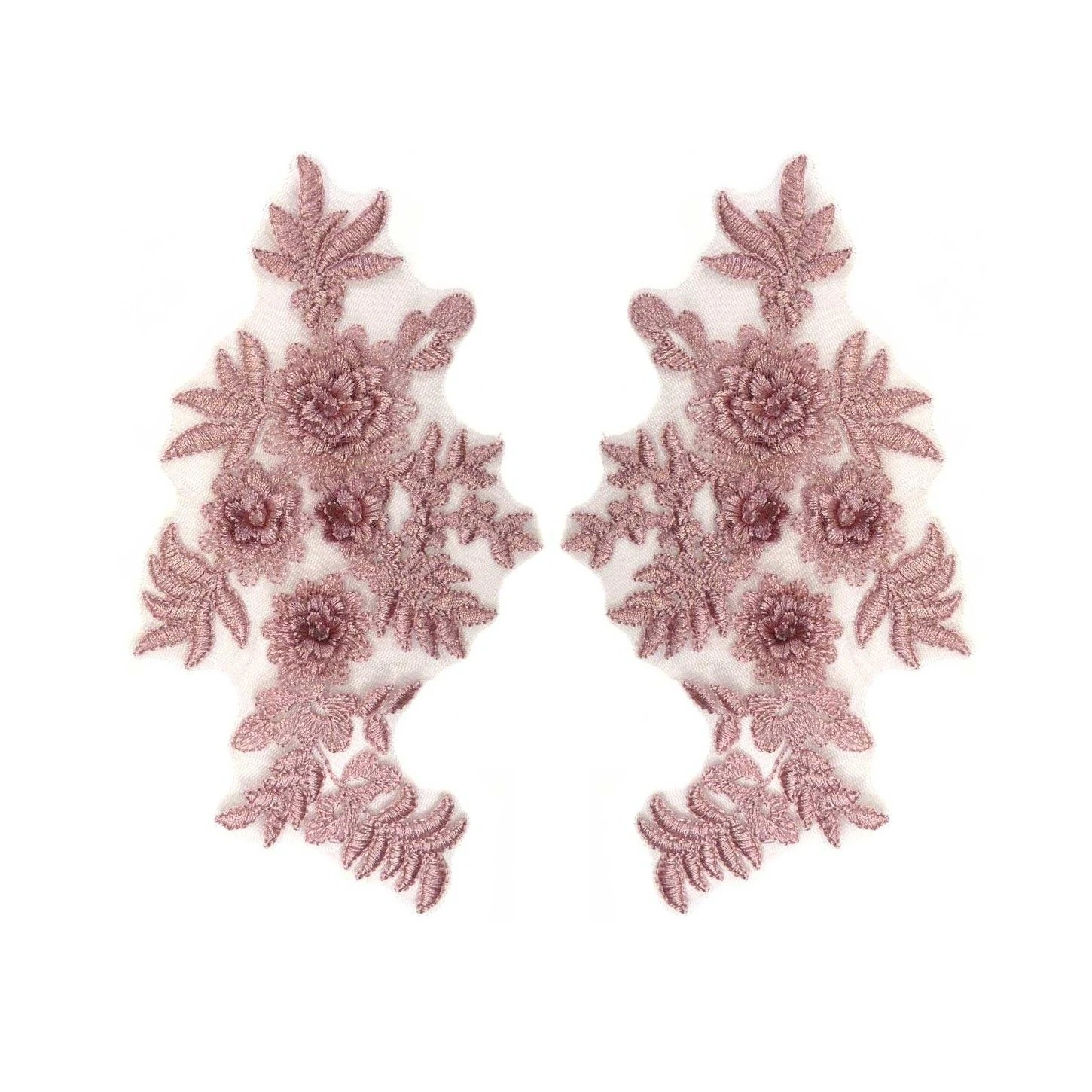 Aplicación Bordada Pareja Flores 11x19cm. Varios Colores 3 Aplicación Bordada Pareja Flores 11x19cm. Varios Colores