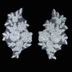 Aplicación Bordada Pareja Flores 9x15cm. Varios Colores