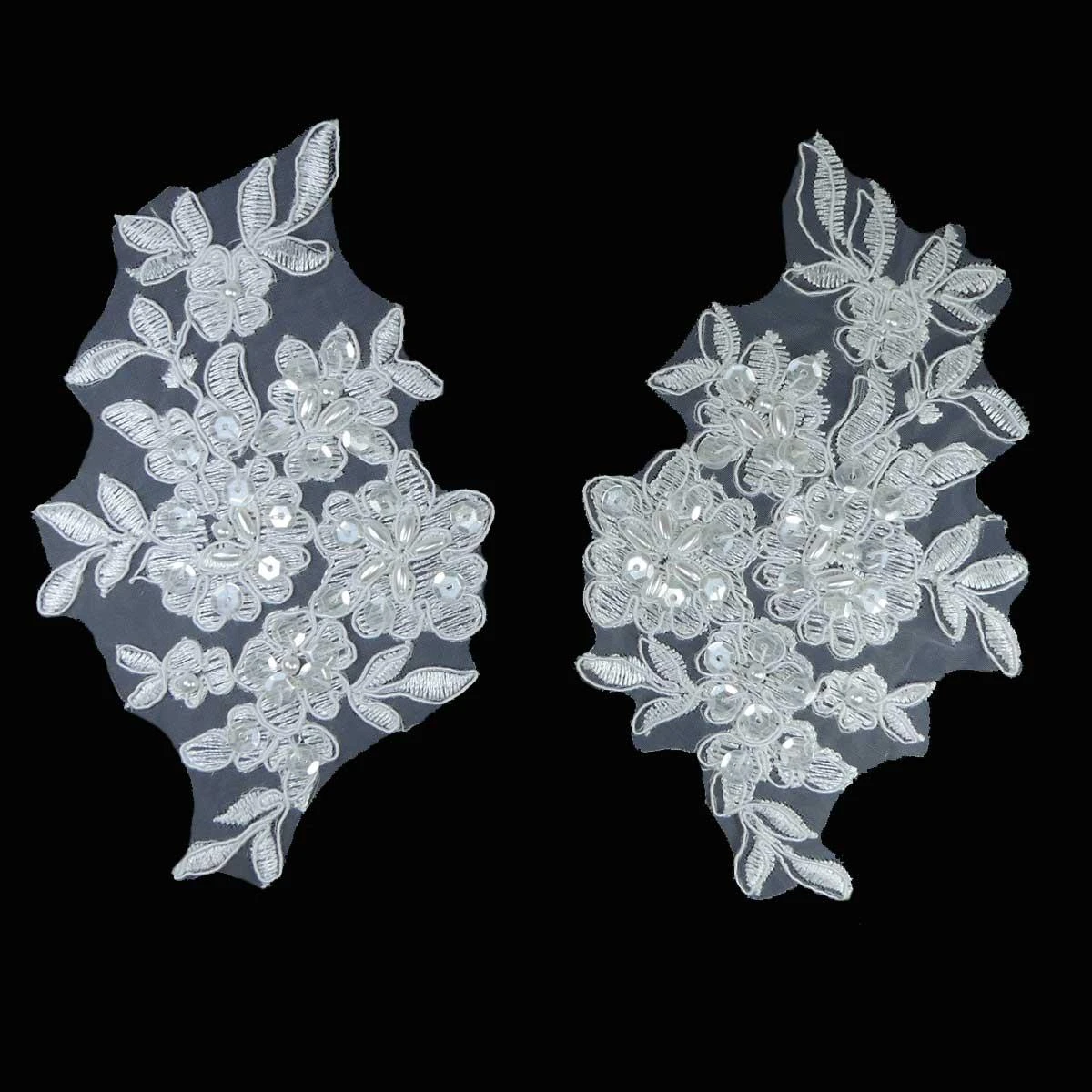 Aplicación Bordada Pareja Flores 9x15cm. Varios Colores 3 Aplicación Bordada Pareja Flores 9x15cm. Varios Colores