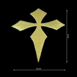Aplicación Bordada Termo Dorada 9,5x10cm. Cruz Santiago