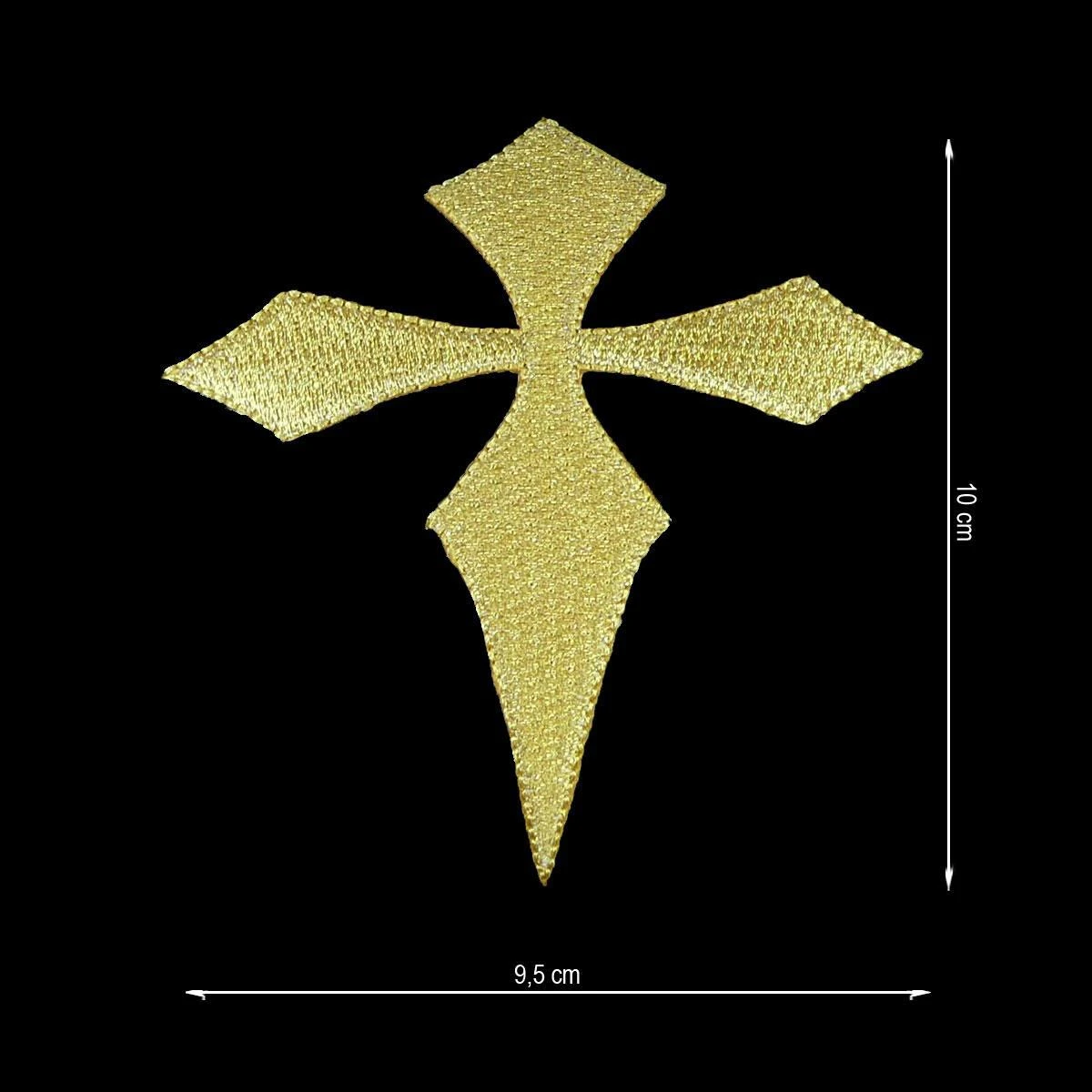 Aplicación Bordada Termo Dorada 9,5x10cm. Cruz Santiago 3 Aplicación Bordada Termo Dorada 9,5x10cm. Cruz Santiago