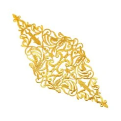 Aplicación Bordada Termo Gigante Dorada. Cenefa Rombo