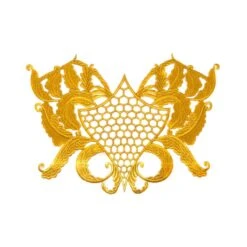 Aplicación Bordada Termo Gigante Dorada. Escudo Calado