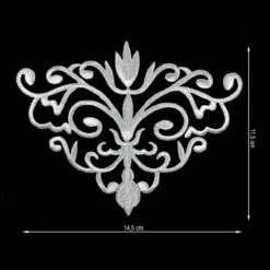 Aplicación Bordada Termoadhesiva 14,5x11,5cm. Plata Y Oro