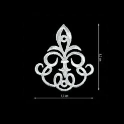 Aplicación Bordada Termoadhesiva 7,5x8,3cm. Plata Y Oro