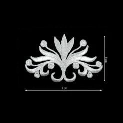 Aplicación Bordada Termo Flor Lis Grande. Plata Y Oro