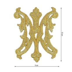 Aplicación Bordada Termoadhesiva Ave María 9x12cm. Oro