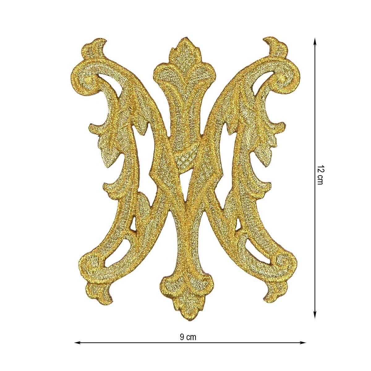 Aplicación Bordada Termoadhesiva Ave María 9x12cm. Oro 3 Aplicación Bordada Termoadhesiva Ave María 9x12cm. Oro